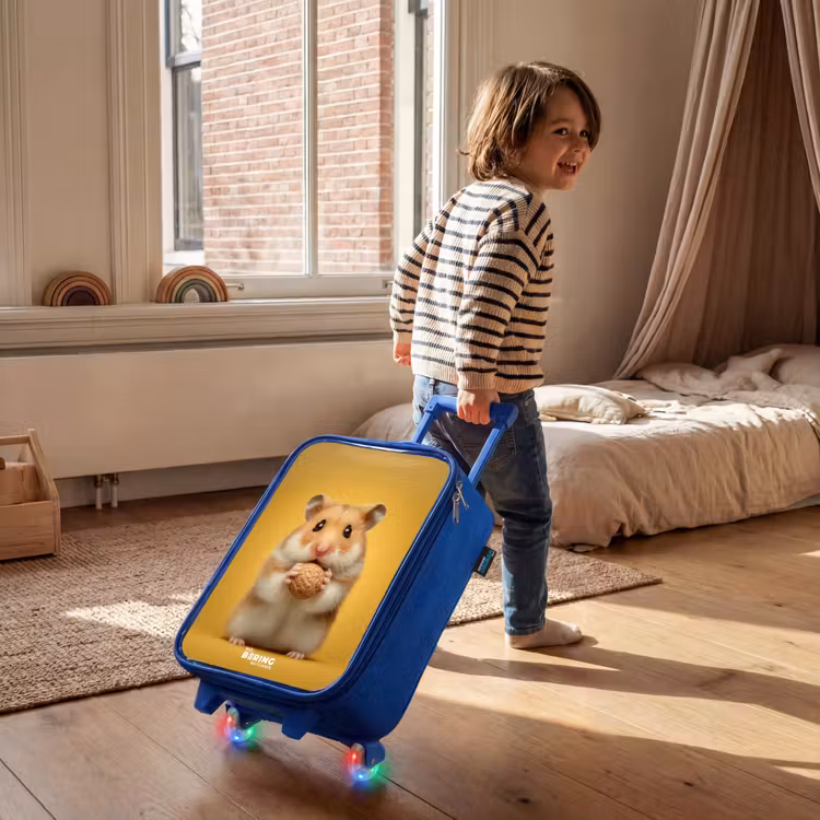 Kids’ Suitcase - Blue - Hamster - Walnut - Animal — 5