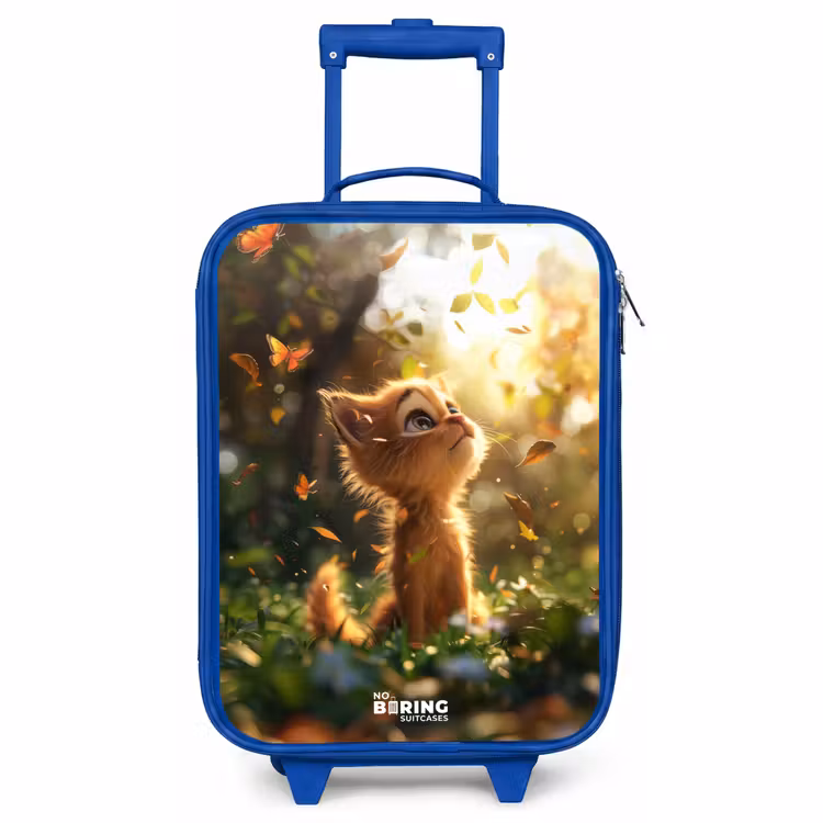 Kids’ Suitcase - Blue - Henry autumn kitten — 1