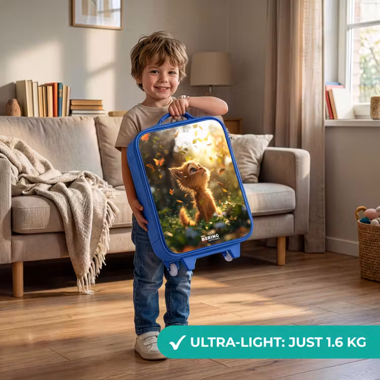 Kids’ Suitcase - Blue - Henry autumn kitten — 4