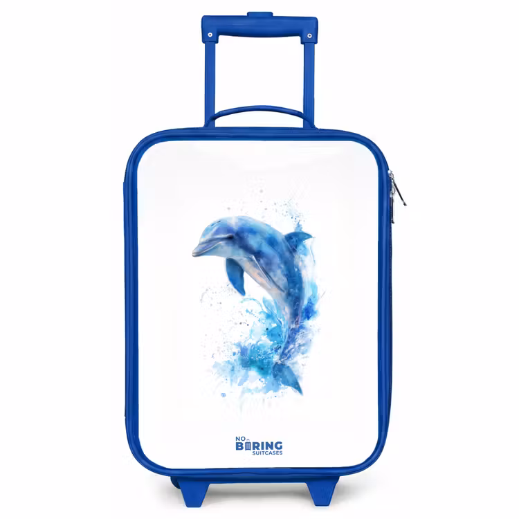 Kids’ Suitcase - Blue - Jumping blue dolphin — 1
