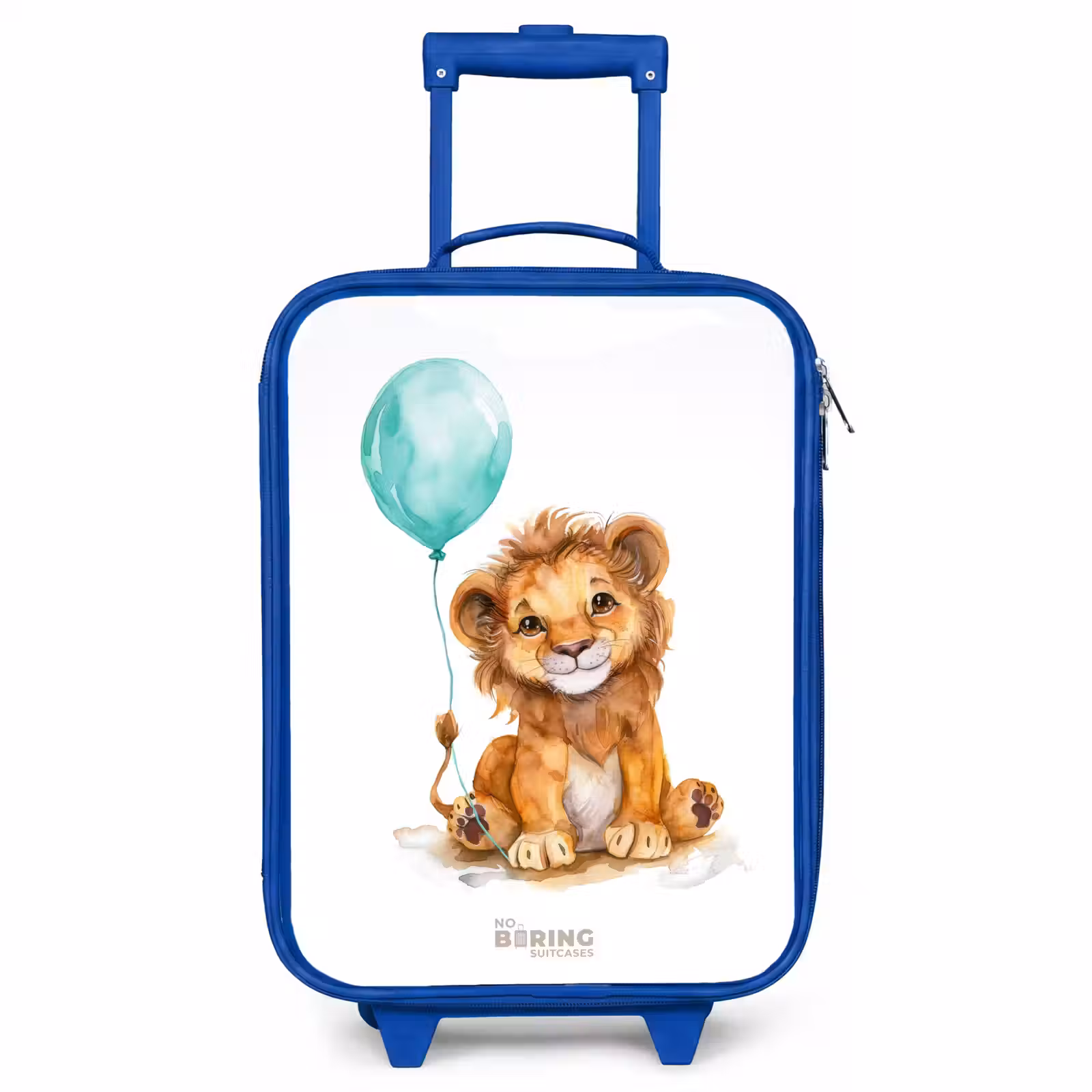 Kids’ Suitcase - Blue - Lion with blue balloon — 1