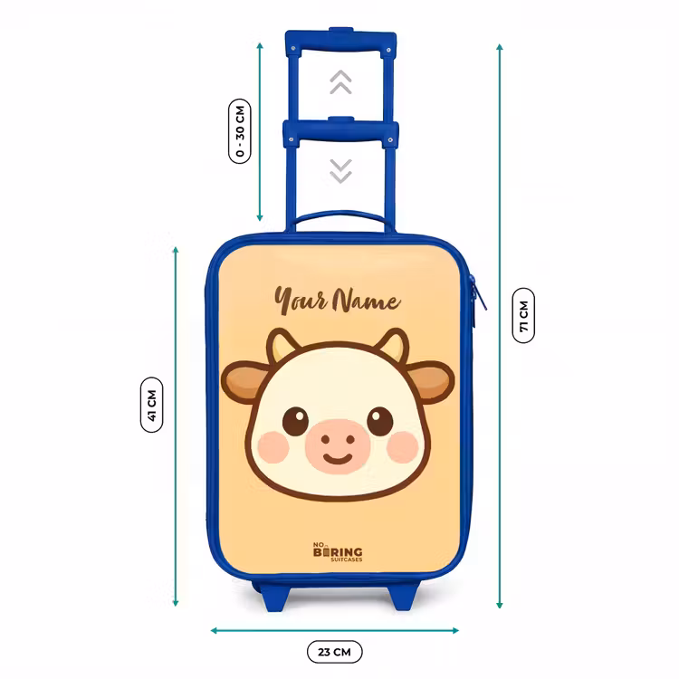 Kids’ Suitcase - Blue - Kawai - Cow - Brown — 8