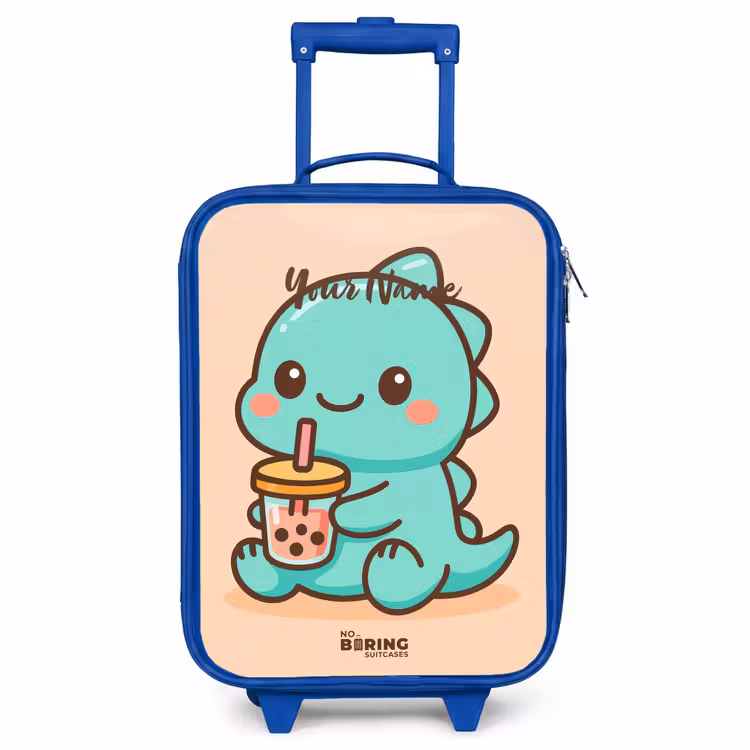 Kids’ Suitcase - Blue - Kawai - Dino - Bubbletea — 1