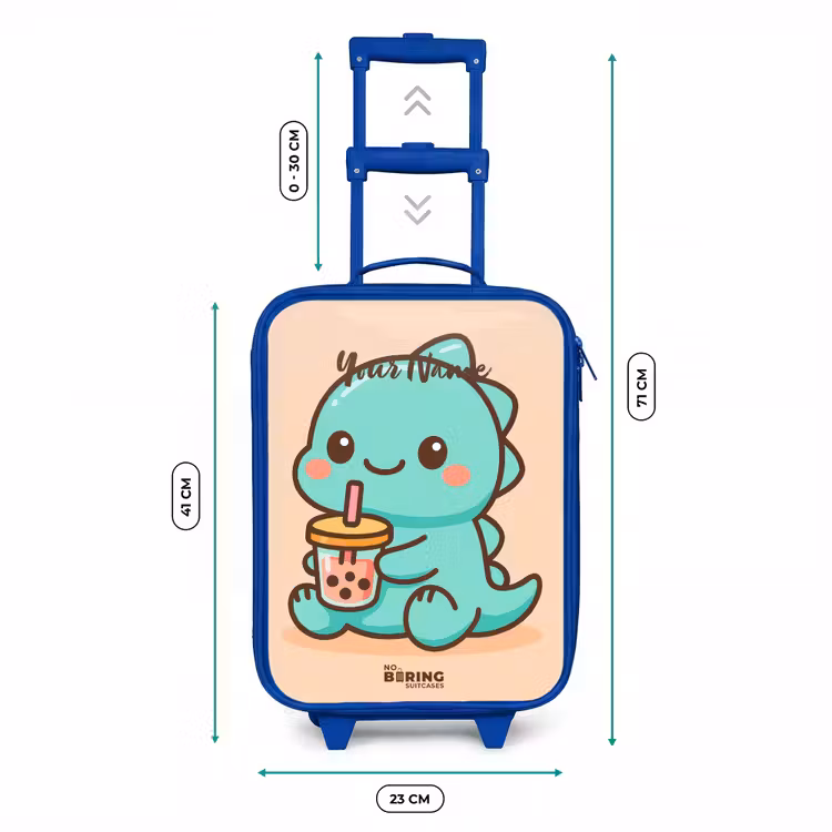Kids’ Suitcase - Blue - Kawai - Dino - Bubbletea — 8