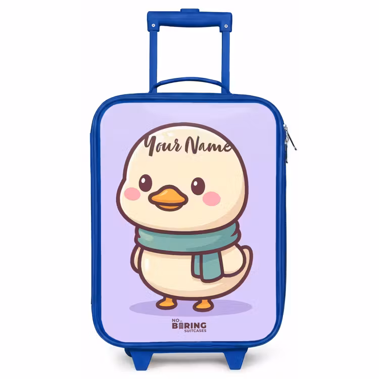 Kids’ Suitcase - Blue - Kawai - Duck - Scarf — 1