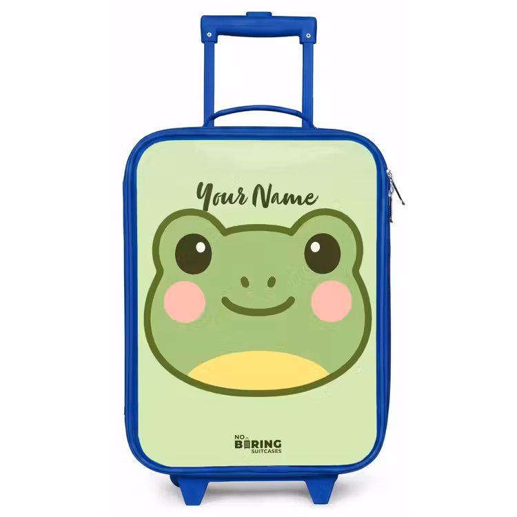 Kids’ Suitcase - Blue - Kawai - Frog - Green — 1