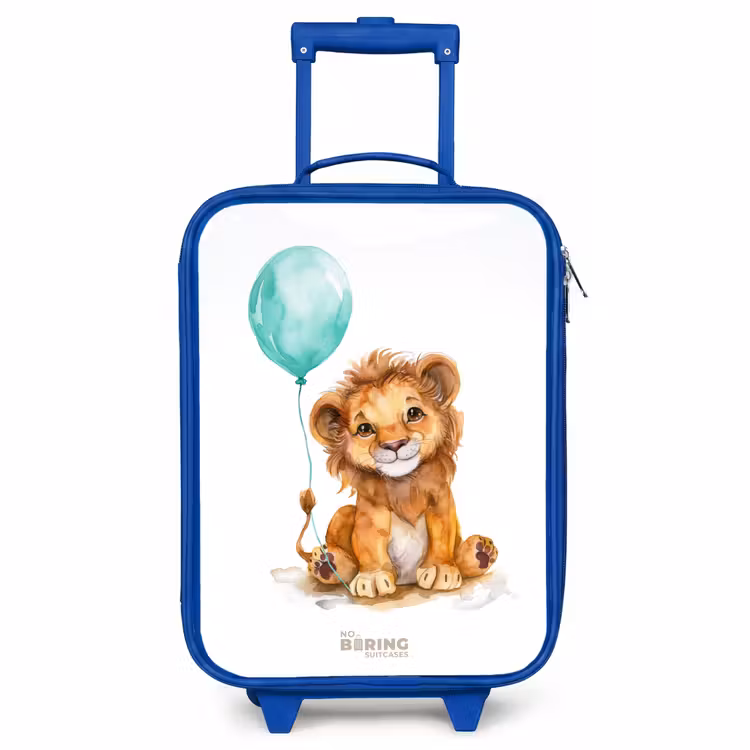 Kids’ Suitcase - Blue - Lion with blue balloon — 1