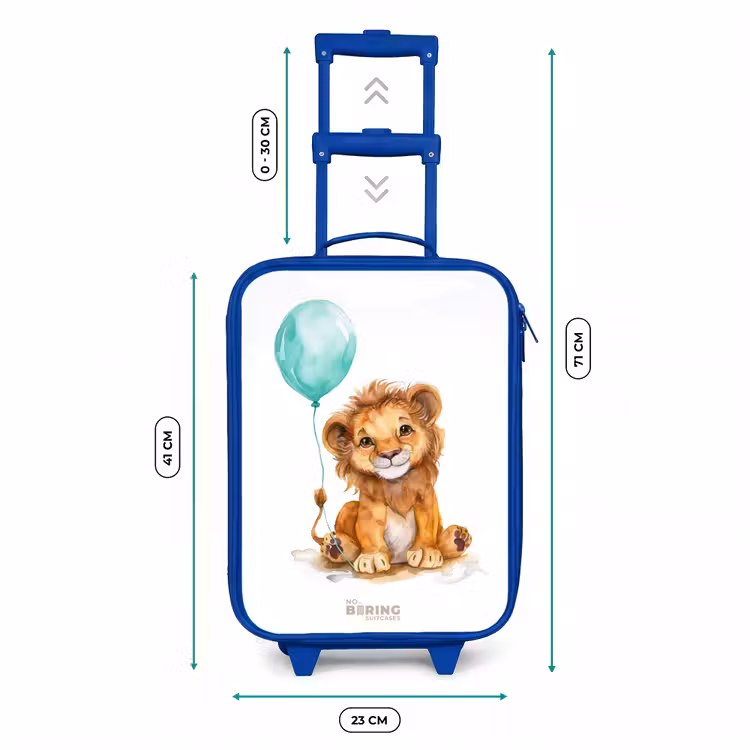 Kids’ Suitcase - Blue - Lion with blue balloon — 8
