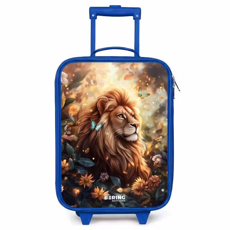 Kids’ Suitcase - Blue - Lion with butterflies in flowery jungle — 2