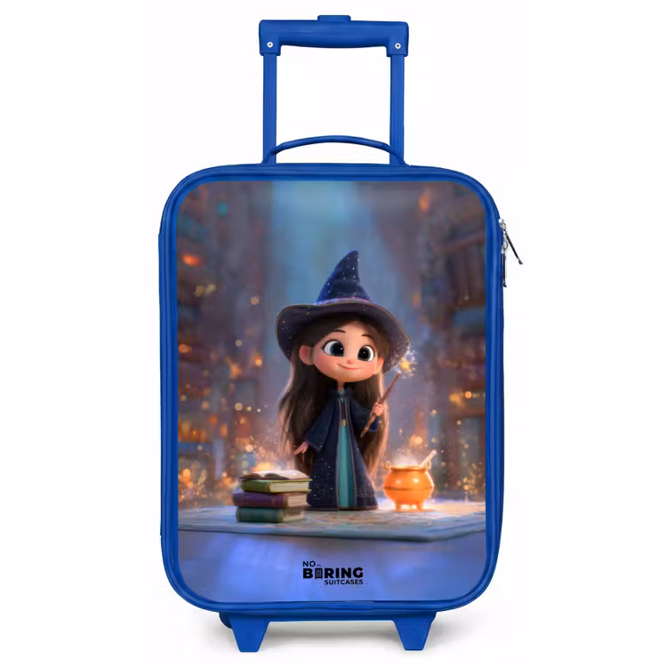 Kids’ Suitcase - Blue - Little enchantress in library — 2