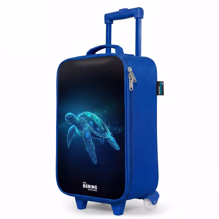 Kids’ Suitcase - Blue - Luminous turtle in digital ocean — 3