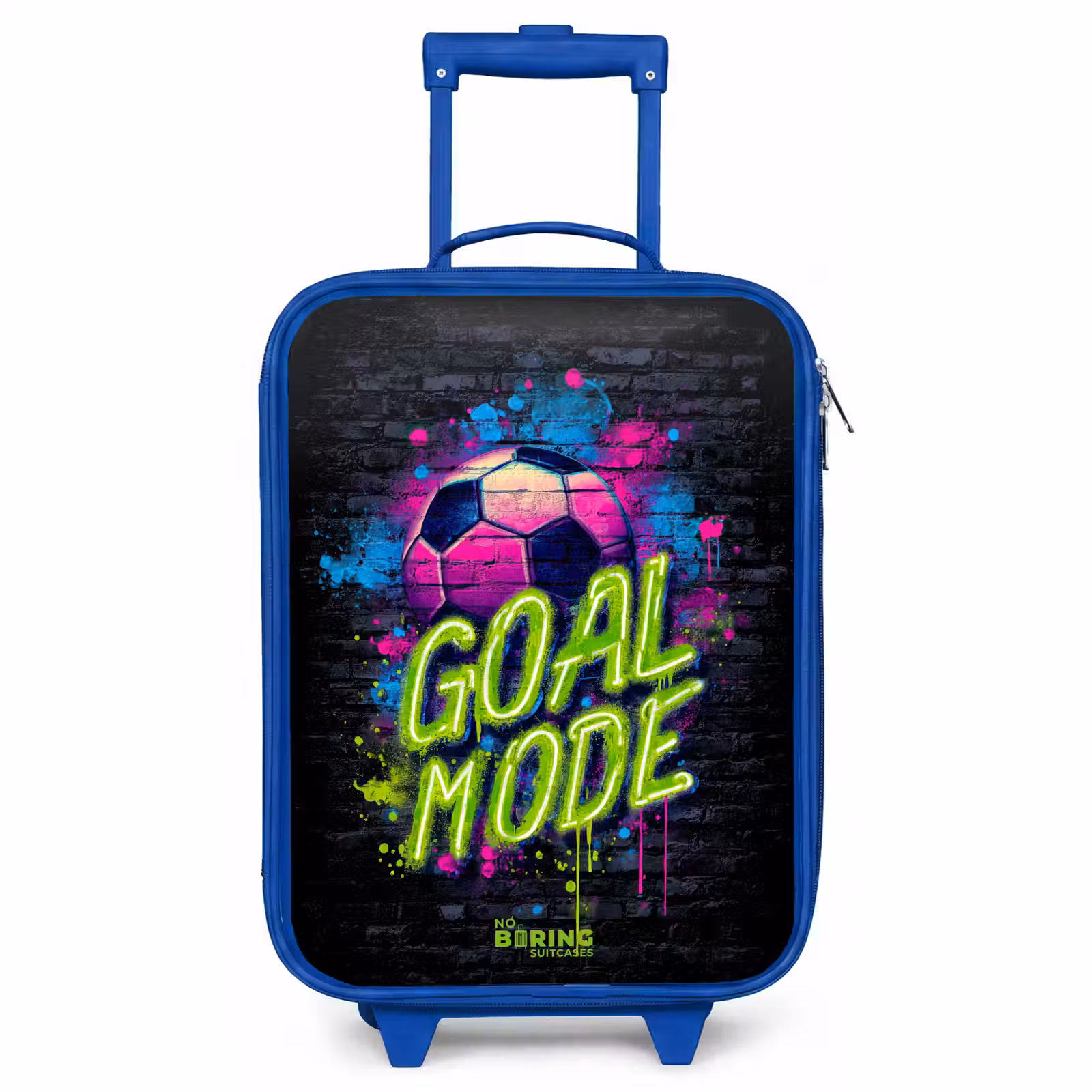 Kids’ Suitcase - Blue - Neon - Graffiti - Football - Colorful — 1