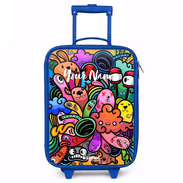 Kids’ Suitcase - Blue - Merry monster chaos — 2