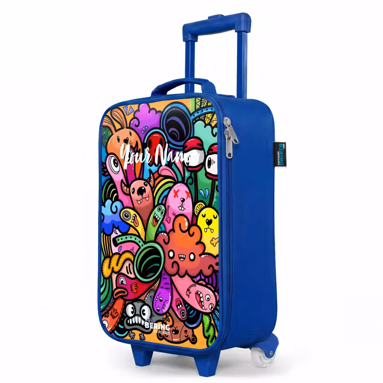 Kids’ Suitcase - Blue - Merry monster chaos — 3
