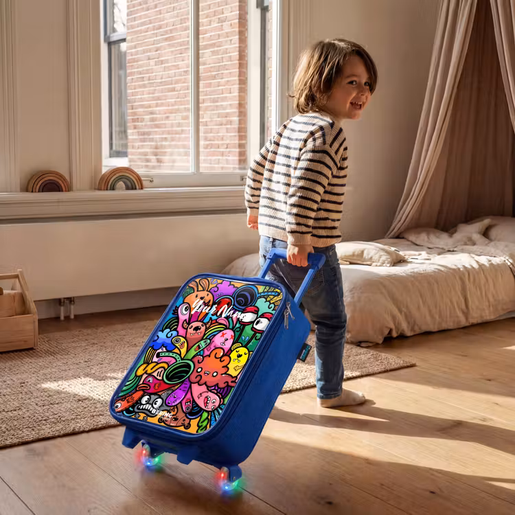 Kids’ Suitcase - Blue - Merry monster chaos — 5
