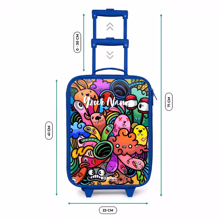 Kids’ Suitcase - Blue - Merry monster chaos — 8