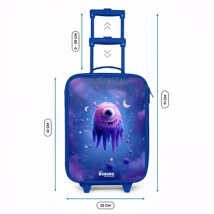 Kids’ Suitcase - Blue - Merry purple eye in space — 8