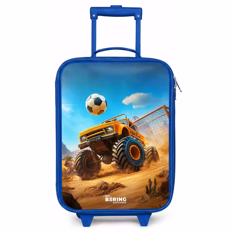 Kids’ Suitcase - Blue - Monster truck scores goal in desert stadium — 1