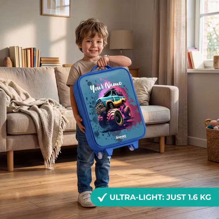 Kids’ Suitcase - Blue - Monster Wheels — 4