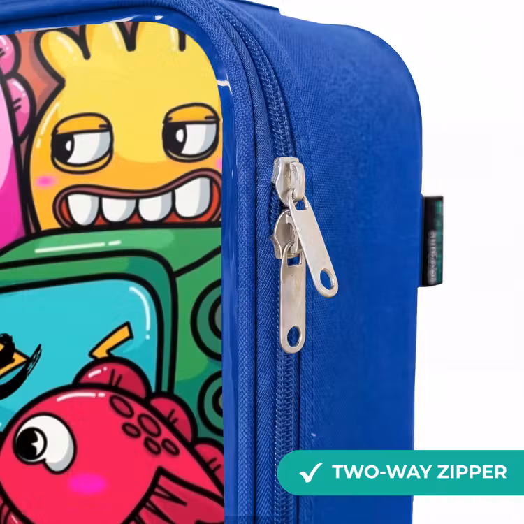 Kids’ Suitcase - Blue - Monsters, flowers and ice cream pattern — 10