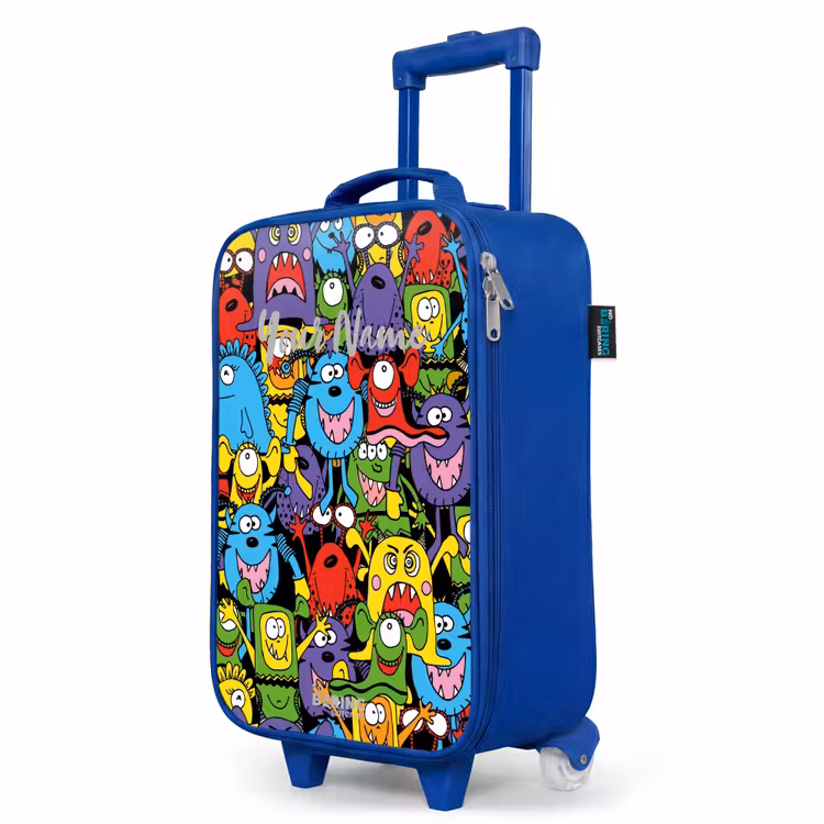 Kids’ Suitcase - Blue - Monsters with Bright Colors — 3