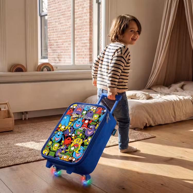 Kids’ Suitcase - Blue - Monsters with Bright Colors — 5