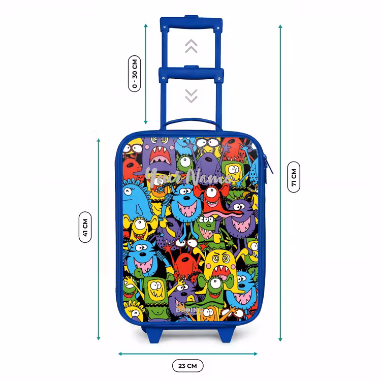 Kids’ Suitcase - Blue - Monsters with Bright Colors — 8