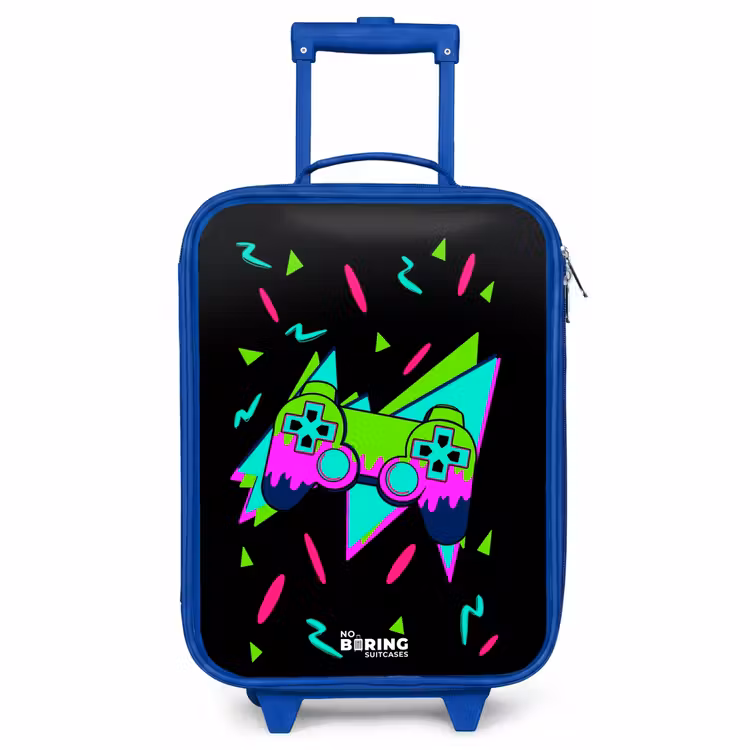 Kids’ Suitcase - Blue - Neon controller on black — 1