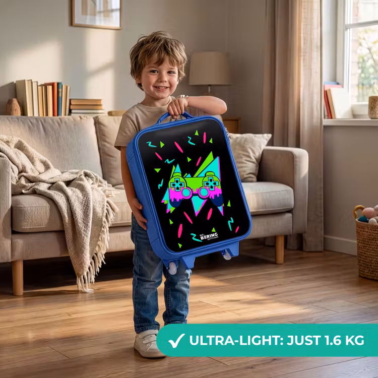 Kids’ Suitcase - Blue - Neon controller on black — 4