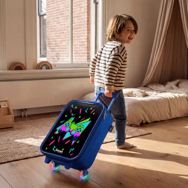 Kids’ Suitcase - Blue - Neon controller on black — 5