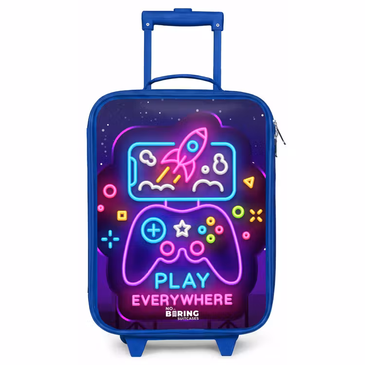 Kids’ Suitcase - Blue - Neon sign with controller — 1