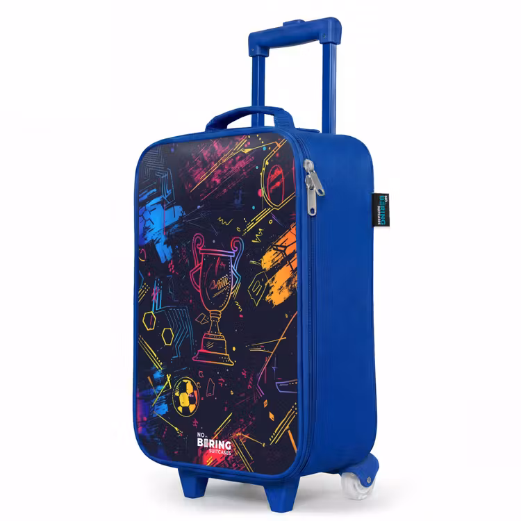 Kids’ Suitcase - Blue - Neon sports trophy design — 3