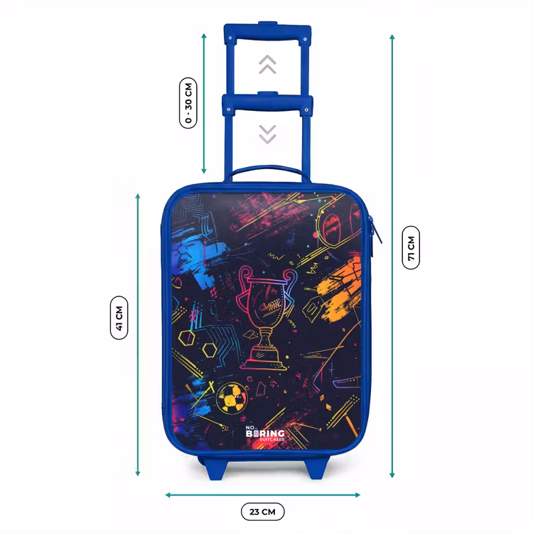Kids’ Suitcase - Blue - Neon sports trophy design — 8