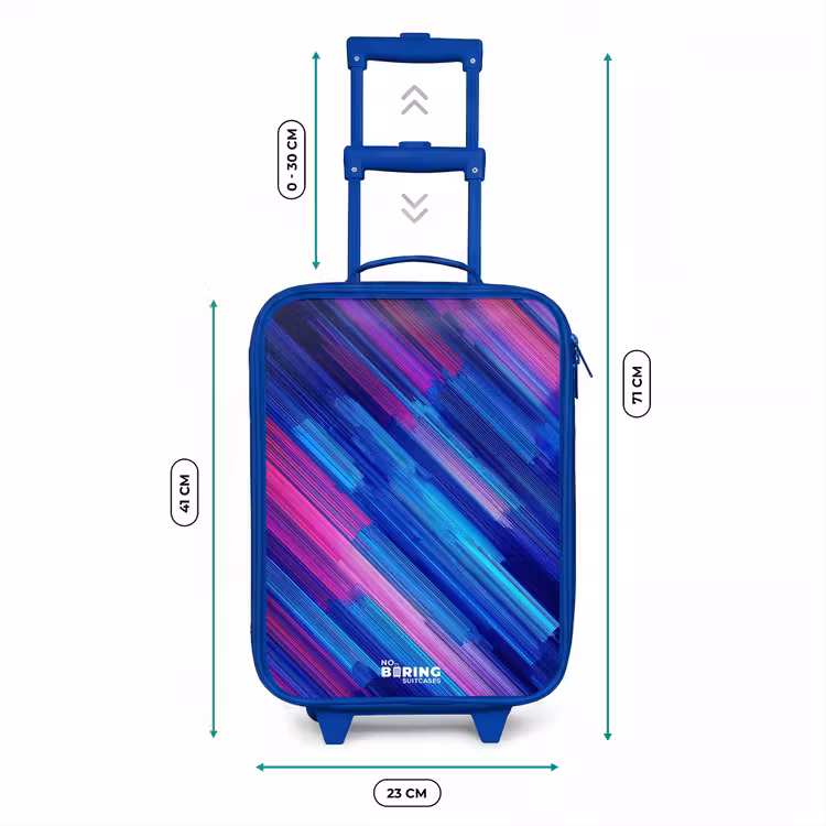 Kids’ Suitcase - Blue - Neon - Stripes - Abstract - Blue - Pink — 8