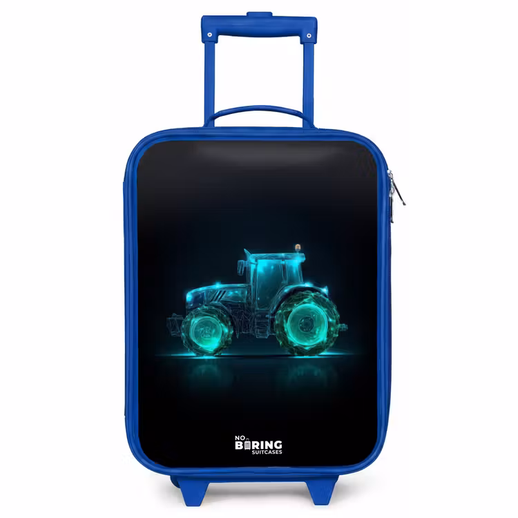 Kids’ Suitcase - Blue - Neontractor on black background — 2