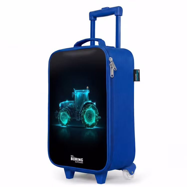 Kids’ Suitcase - Blue - Neontractor on black background — 3