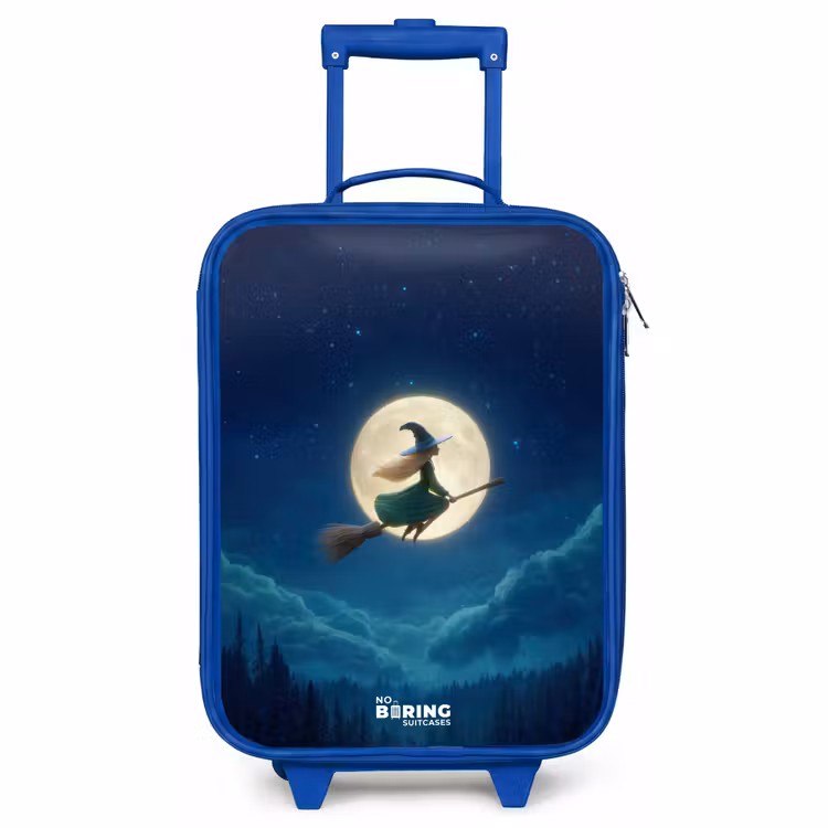 Kids’ Suitcase - Blue - Night Flight Over the Forest — 1