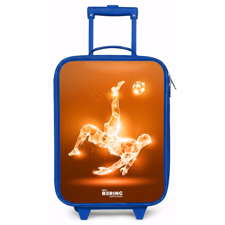 Kids’ Suitcase - Blue - Orange light soccer player in floating moment — 1