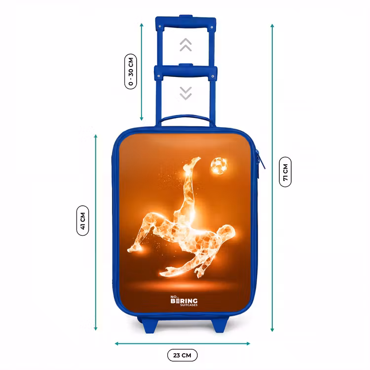Kids’ Suitcase - Blue - Orange light soccer player in floating moment — 8