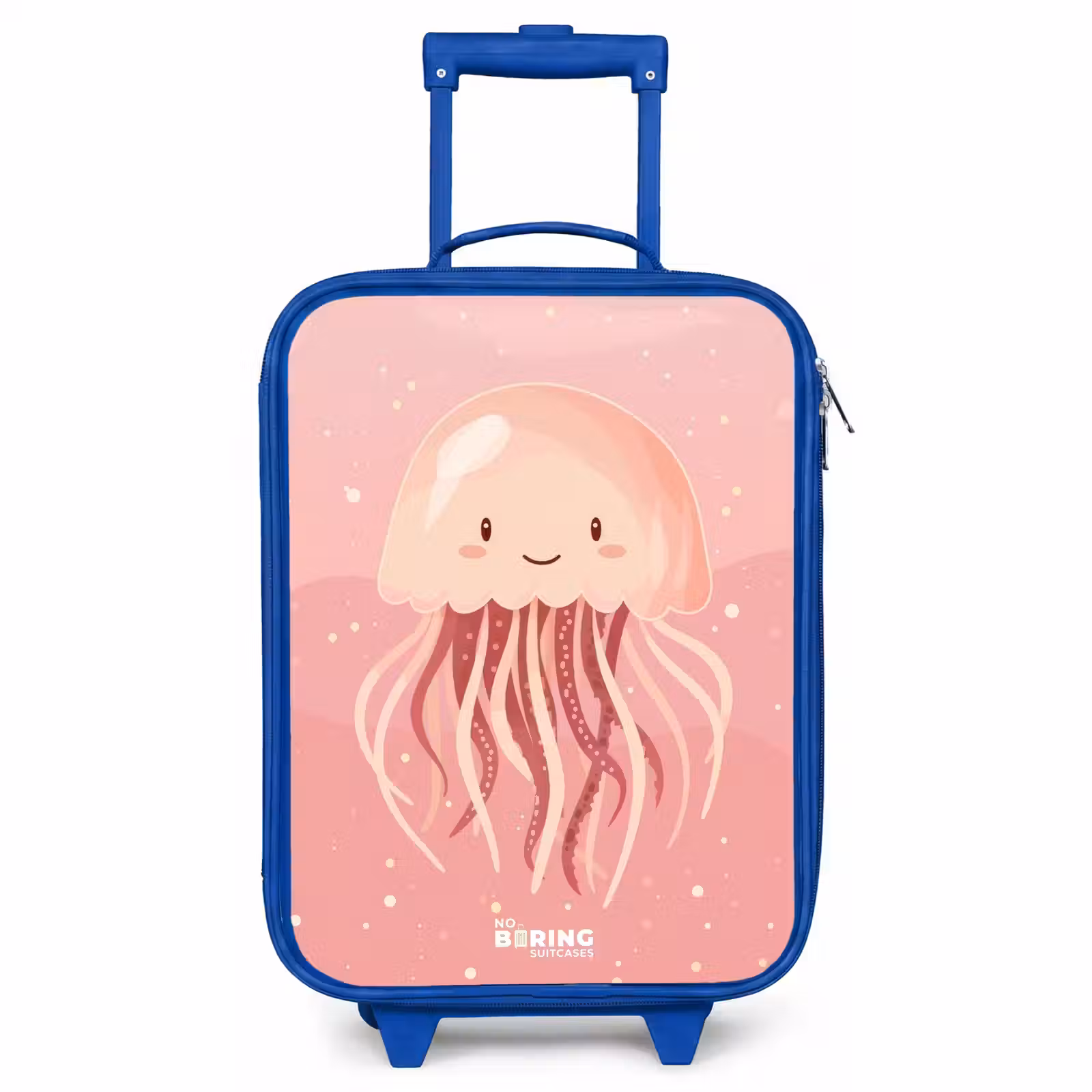 Kids’ Suitcase - Blue - Pink jellyfish with face — 1