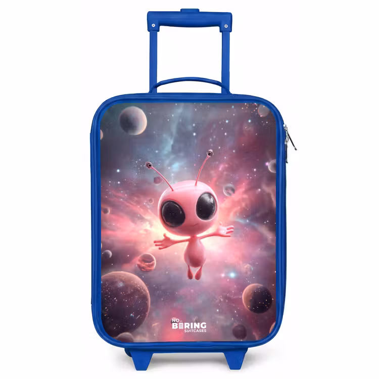 Kids’ Suitcase - Blue - Pink Alien in Star Nebula — 1