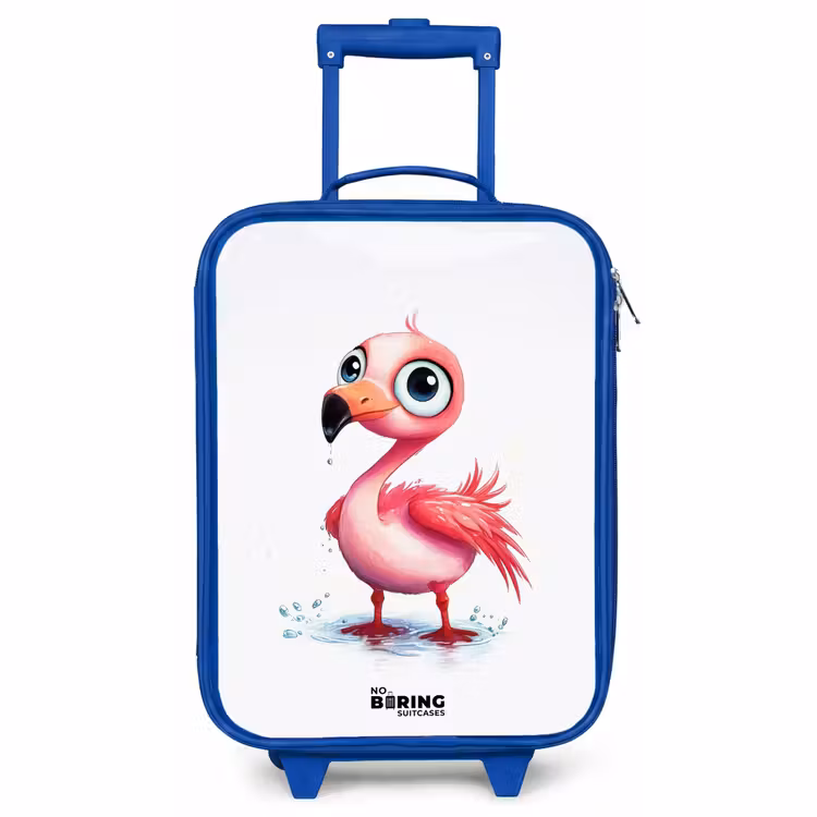 Kids’ Suitcase - Blue - Pink flamingo in the water — 2