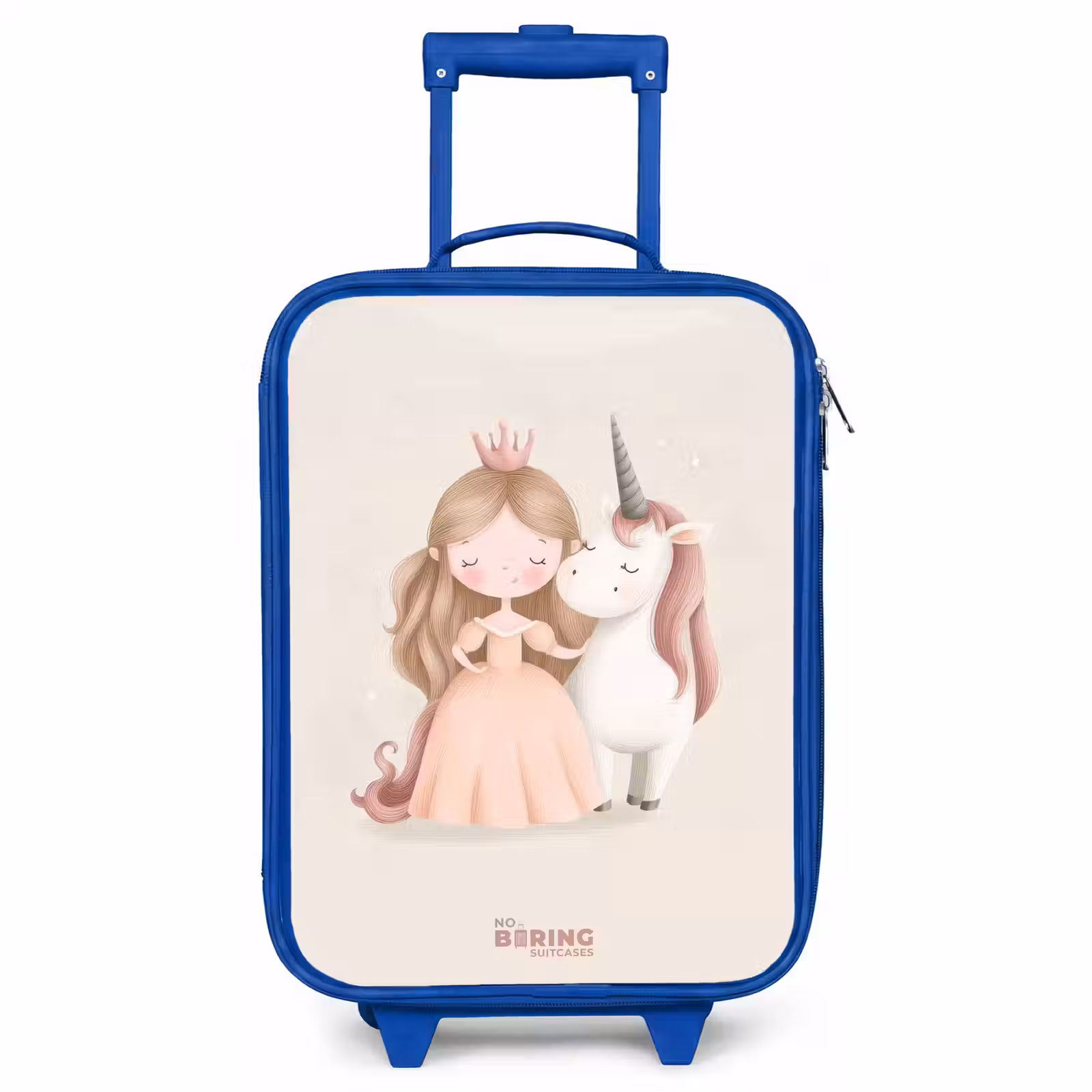 Kids’ Suitcase - Blue - Princess and a unicorn in pastel colors — 1