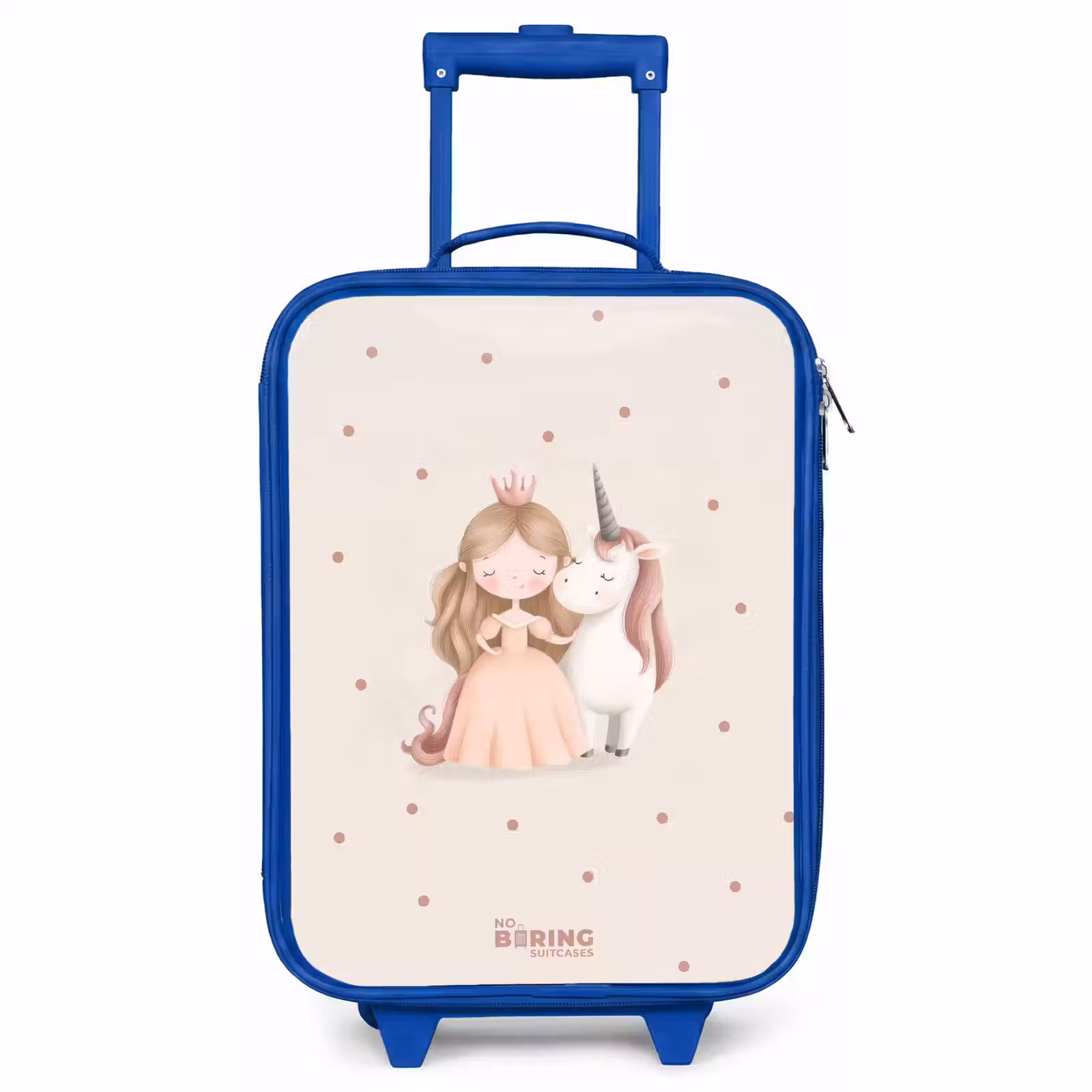 Kids’ Suitcase - Blue - Princess and a unicorn in pastel colors — 1