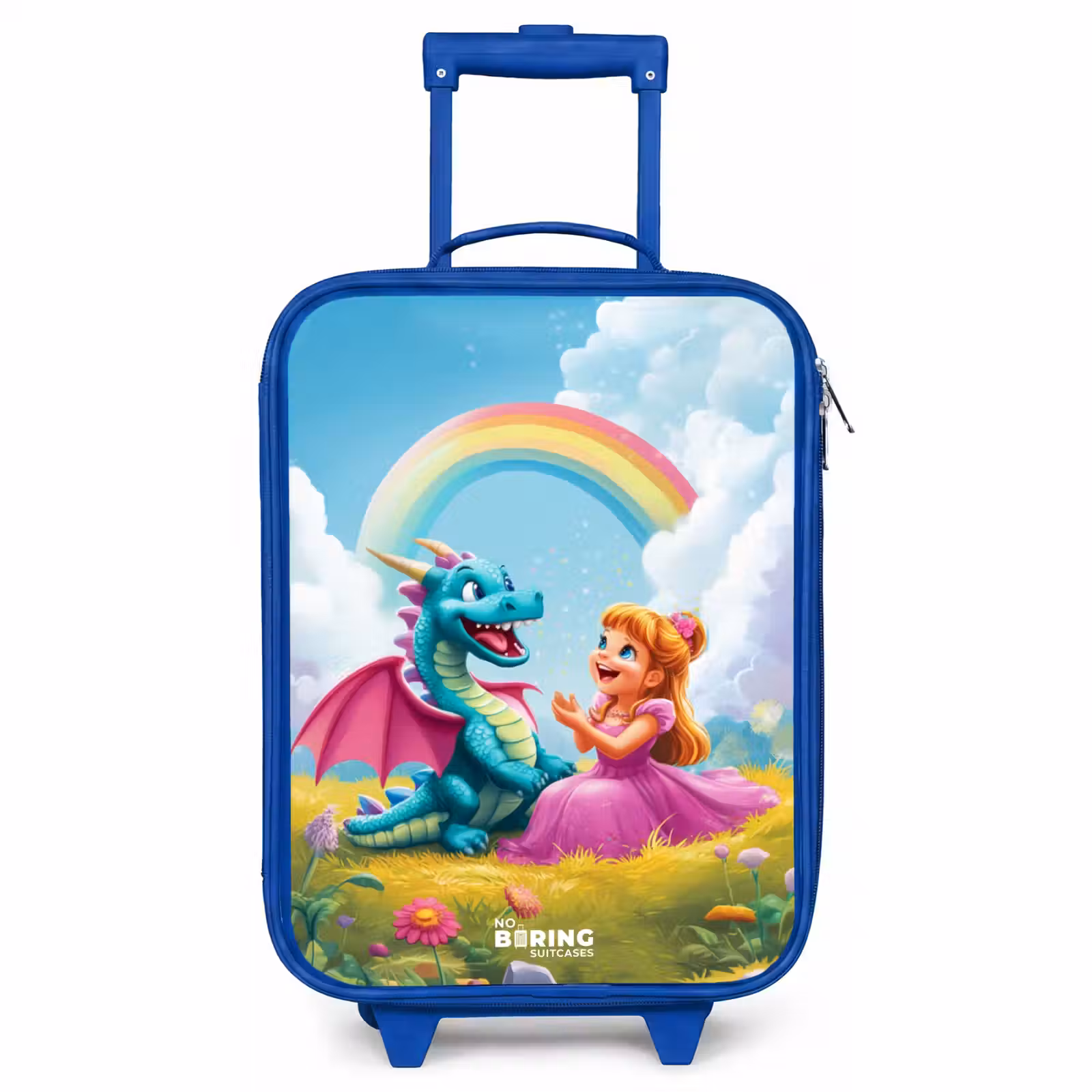 Kids’ Suitcase - Blue - Princess and dino in a colorful world — 1