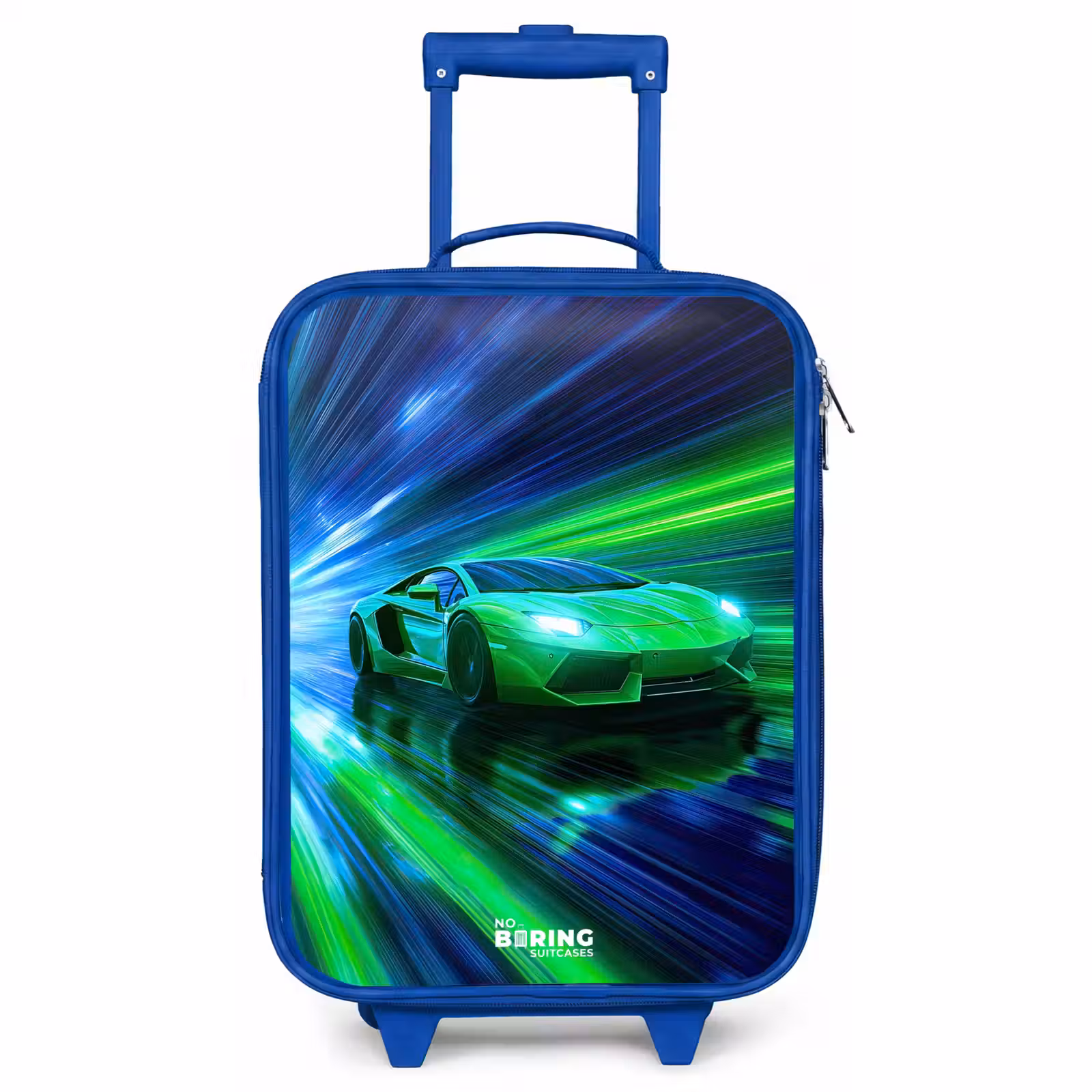 Kids’ Suitcase - Blue - Race car - Bright green - Beams of light - Speed — 1