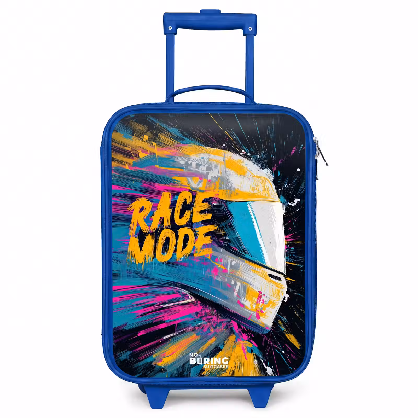 Kids’ Suitcase - Blue - Racing helmet - Paint splashes - Brush strokes - Racing fashion — 1