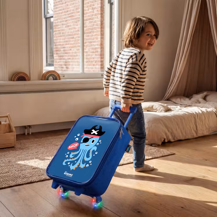 Kids’ Suitcase - Blue - Pirate octopus with a hat — 5