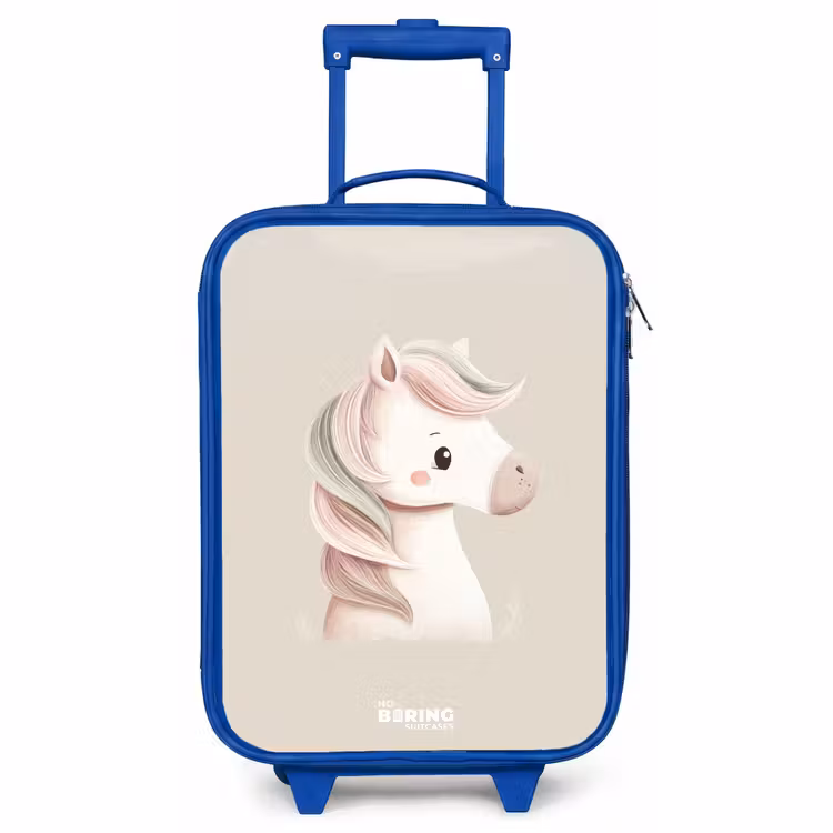 Kids’ Suitcase - Blue - Pony in pink pastel colors — 1