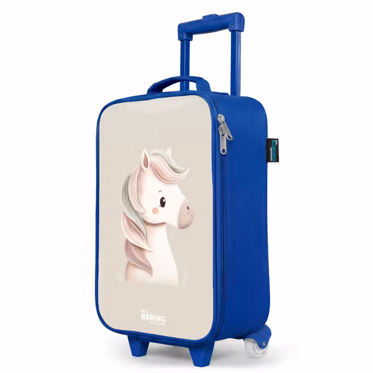 Kids’ Suitcase - Blue - Pony in pink pastel colors — 3